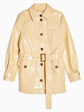 Topshop Belted Vinyl Trench Coat/ Rain Jacket